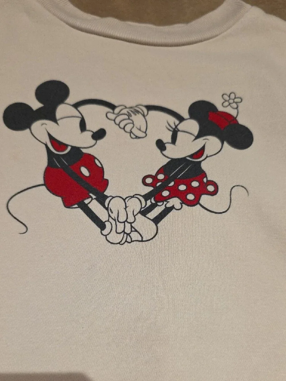 GAP Kids Disney Cream Sweatpants & Hoodie Set with Mickey & Minnie. Size S